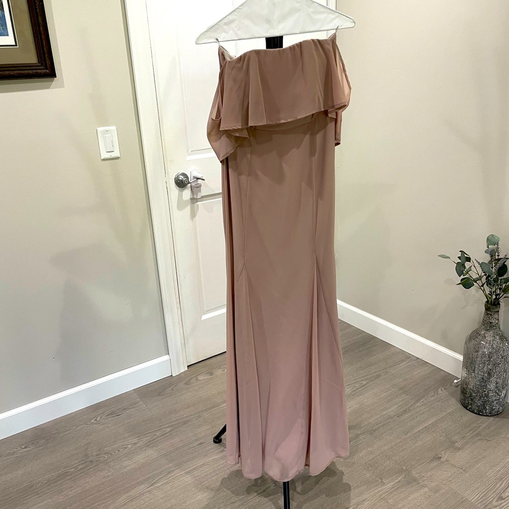Lulus off the shoulder floor length dress